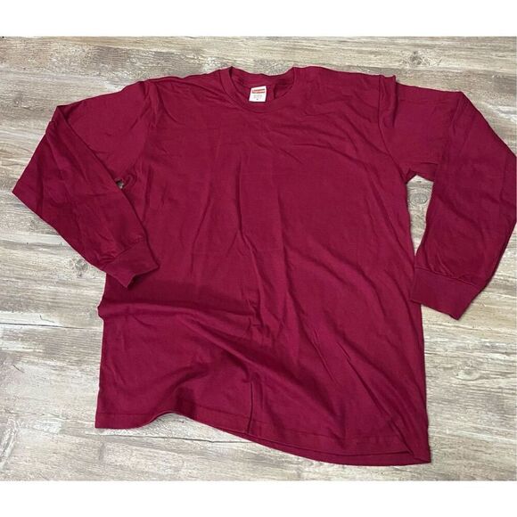 Supreme Blank Long Sleeve Red T-Shirt Men’s Size Medium - Picture 1 of 3